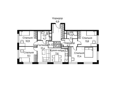 Планировки 4-к. апартаменты в ЖК AIST RESIDENCE (Аист Резиденс)