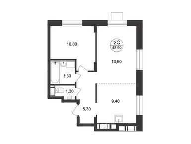 Планировки 2-к. апартаменты в ЖК «Люберцы»