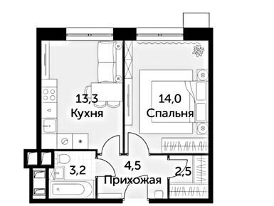 Планировки 1-к. апартаменты в Апарт-комплекс «Движение. Тушино»