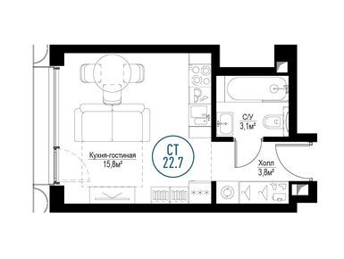 Планировки студии-апартаменты в ЖК «Метрополия»