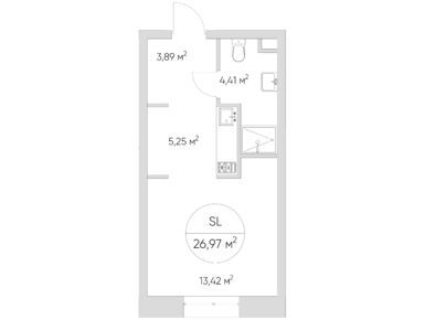 Студия 26.97 кв.м, Комплекс апартаментов N’ICE LOFT (Найс Лофт), 7 685 599 руб.