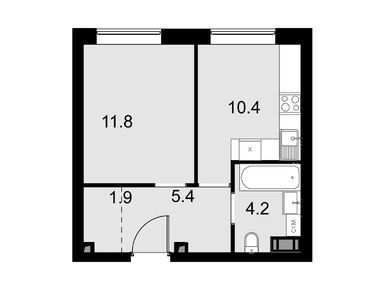 1-комнатные 33.70 кв.м, Дом Malevich, 9 705 600 руб.