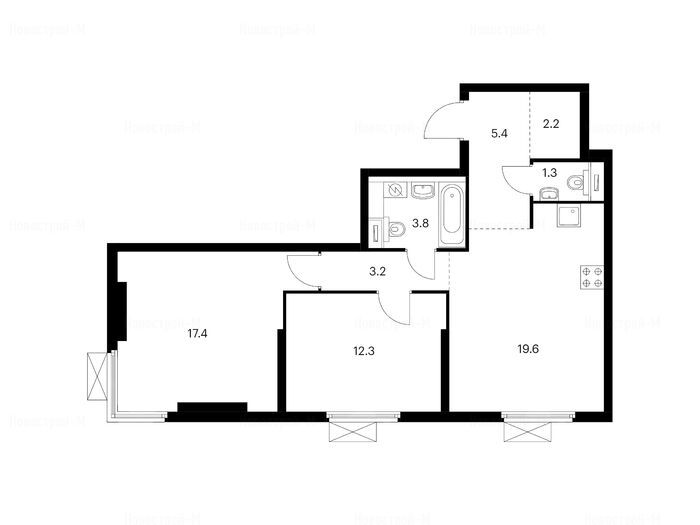 Продаю однокомнатную квартиру 31.3м² Москва, ЮАО, р-н Нагатино-Садовники, Второй